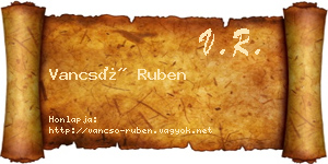 Vancsó Ruben névjegykártya